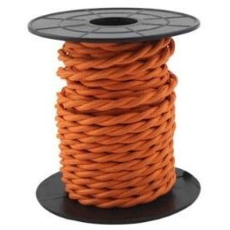 GSC - Câble électrique textile 10 mètres 2x0.75mm tressé Orange 3902984