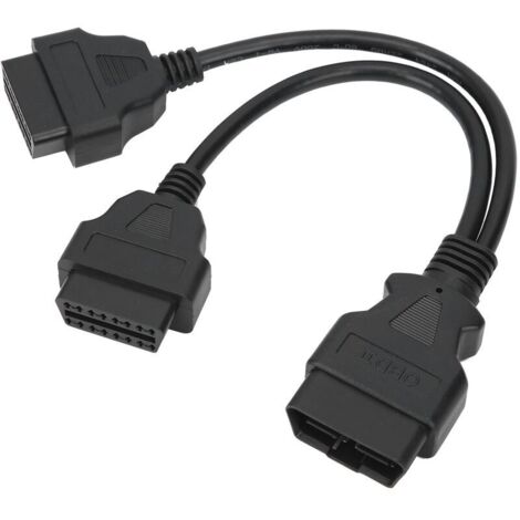 Cble OBD2 à 16 broches, séparateur d'extension 1 à 2, adaptateur de connecteur de Diagnostic de voiture, longueur d'extension de 11,8 pouces