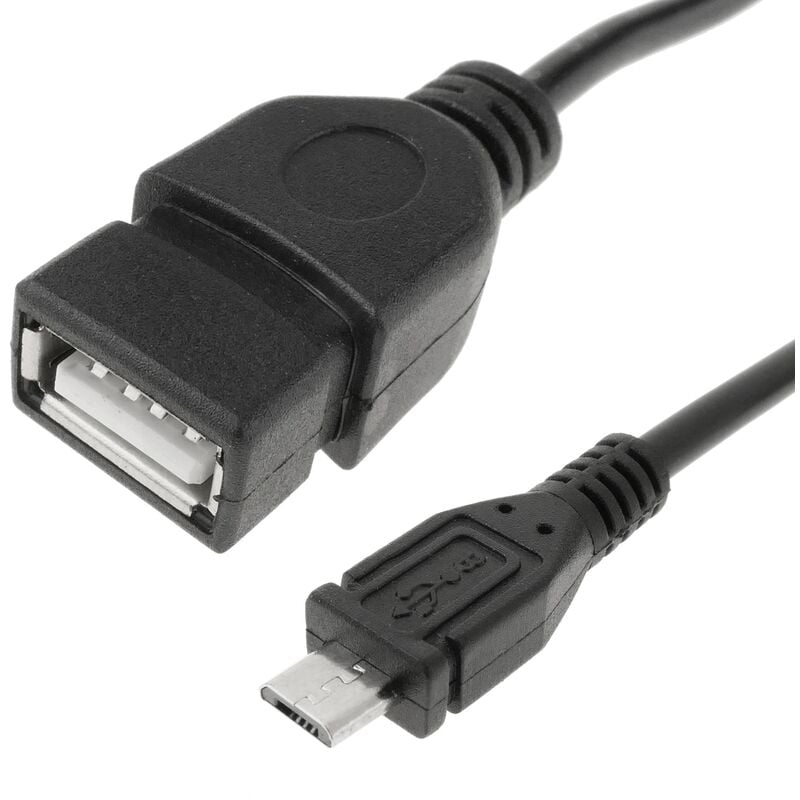Câble OTG avec connecteur mâle micro USB genre et connecteur femelle USB type A pour Smartphones et tablettes