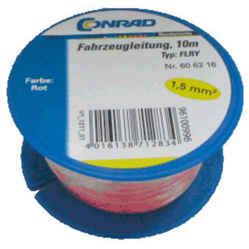 Câble pour lautomobile FLRY-B Conrad Components 606216 1 x 1.50 mm² rouge 10 m