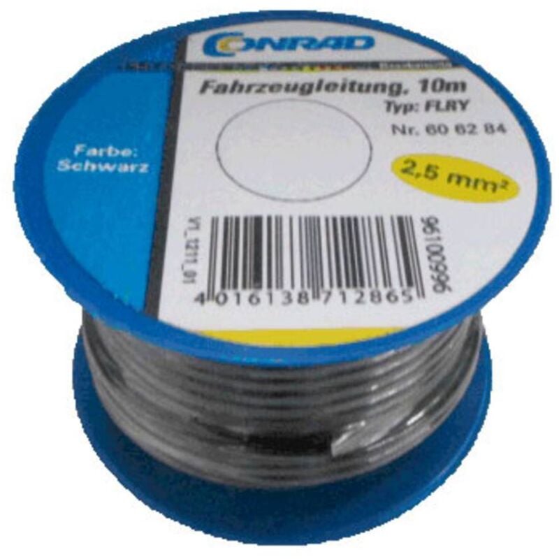 Câble pour l'automobile flry-b Conrad Components 606284 1 x 2.50 mm² noir 10 m