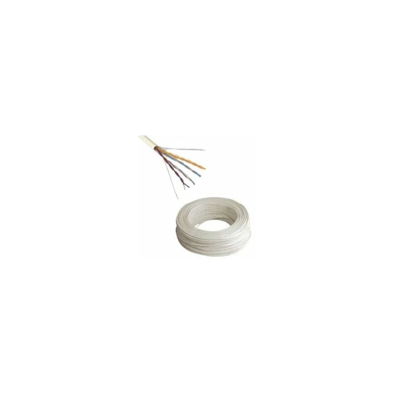Cable Courant Fort - Câble ptt blanc 298 - 4 Paires - Cat.5 - en couronne de 100 m - 2984PAWG24C100