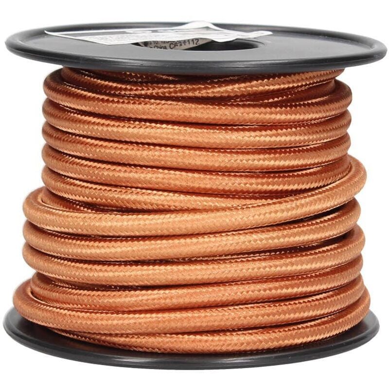 GSC - Câble textile lisse 10M (2x0.75mm) Bronze