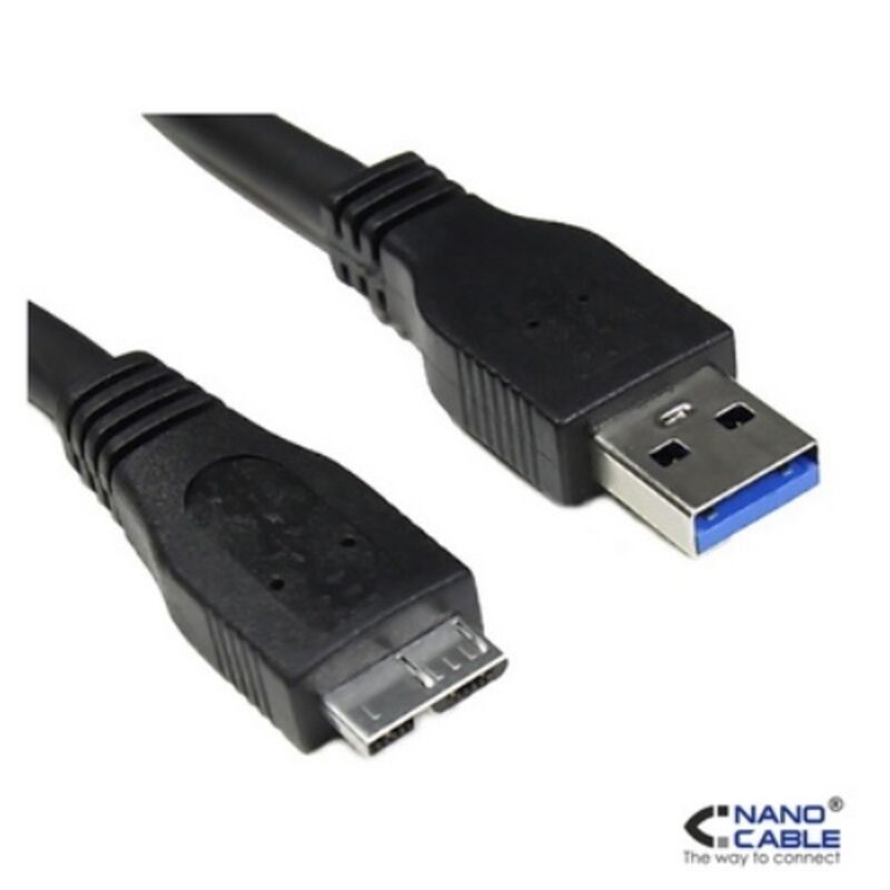 C&acirc;ble USB 3.0 A vers Micro USB B NANOCABLE 10.01.110-BK Noir