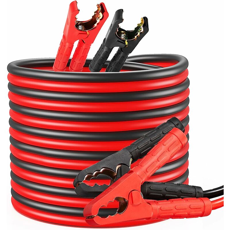 Câbles de Démarrage 12 V/24 v, Câble Batterie Voiture en Cuivre (4M 1500A) - Cable de Demarrage Diesel avec Gants de Protection et Sac de Transport