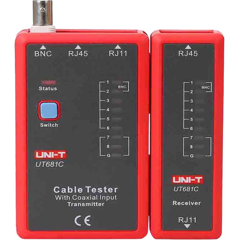 Uni-t - Testeur de câbles - Vérification de l'état des câbles RJ45/RJ11/BNC - Test mode rapide et mode lent - Arrêt automatique