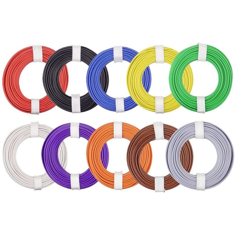 150-MIX Fil de câblage 1 x 0.50 mm² multicolore, 10 couleurs 1 set - Donau Elektronik