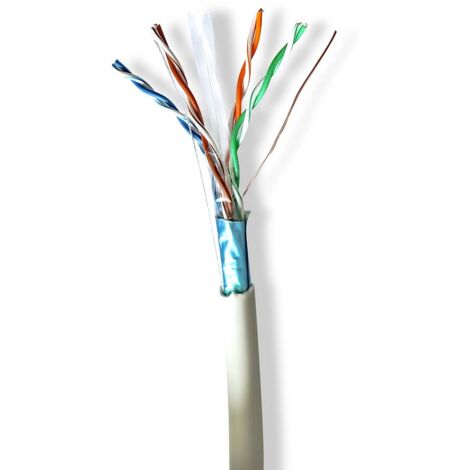 CCBG8526GY305 Réseau Câble Rouleau CAT6 Souple F/UTP Cuivre nu 305.0 m Intérieur Rond LSZH Gris Boîte de Tirage