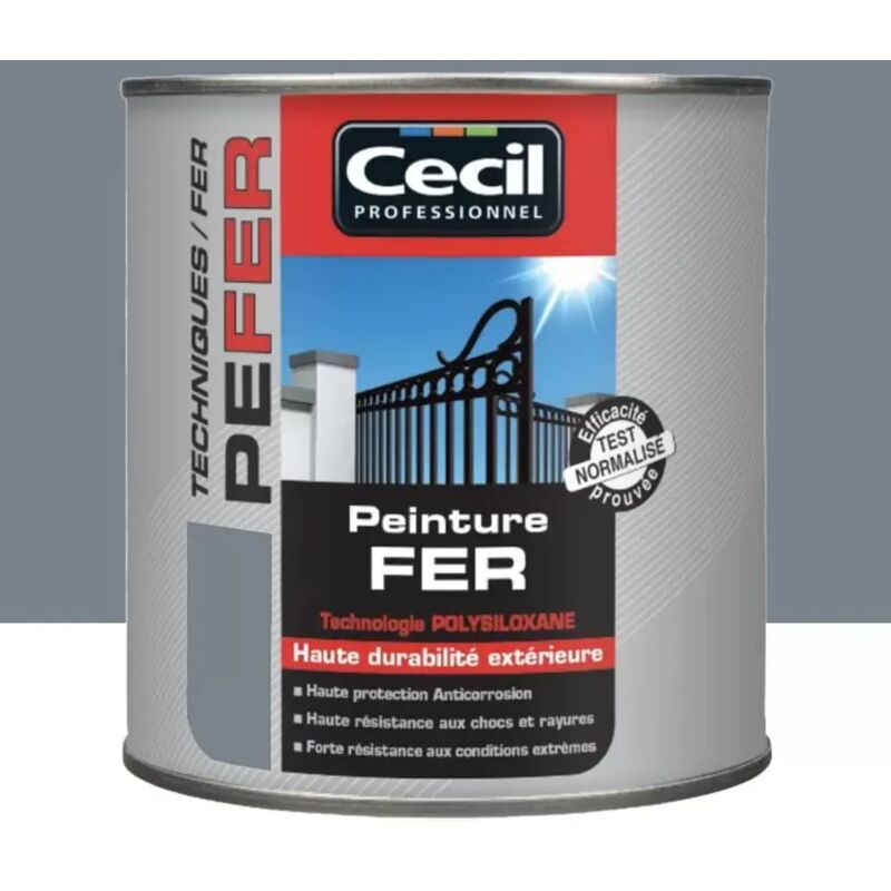 Peinture Fer Cécil Professionnel PE FER Gris martelé 0,5 L Peinture Fer Cécil Professionnel PE FER Gris martelé 0,5 L