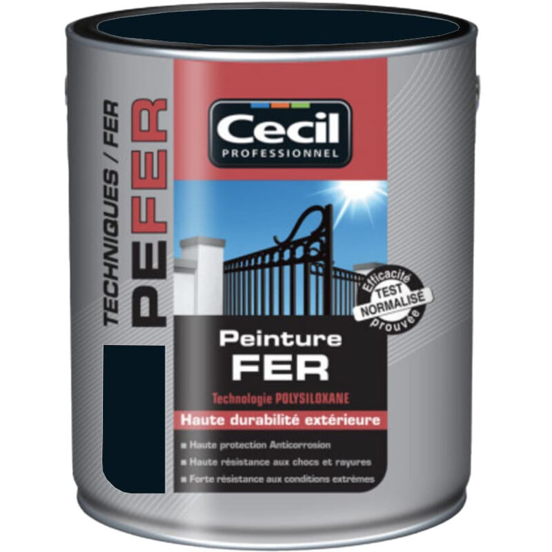Peinture Fer Cécil Professionnel PE FER Noir Brillant 2,5 L Peinture Fer Cécil Professionnel PE FER Noir Brillant 2,5 L