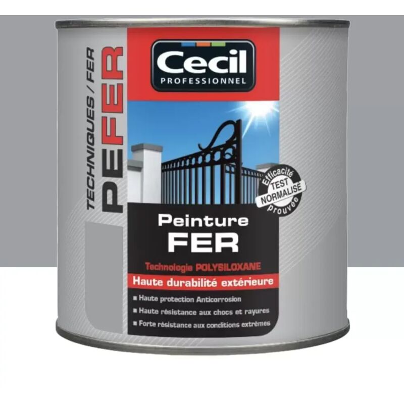 Peinture Fer Cécil Professionnel PE FER Gris galet 0,5 L Peinture Fer Cécil Professionnel PE FER Gris galet 0,5 L