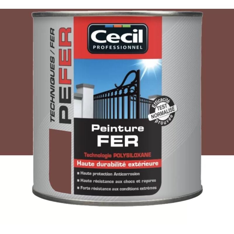 Cecil - Peinture Fer Cécil Professionnel pe fer Rouge Pays Basque 0,5 l