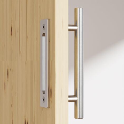 CCJH 24cm Poignee Porte Coulissante Poignee de Porte Acier inoxydable Double face Poigné, Argent