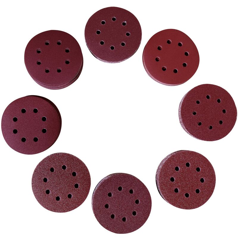 125mm Dischi Abrasivi 160 Pezzi 8 Fori Velcro