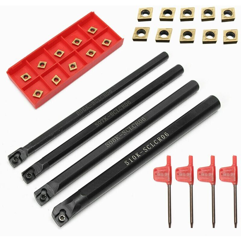 CCMT060204-HM inserts 6/7/8 / 10mm SCLCR06 clés de barre d'alésage de tour porte-outil de rotation
