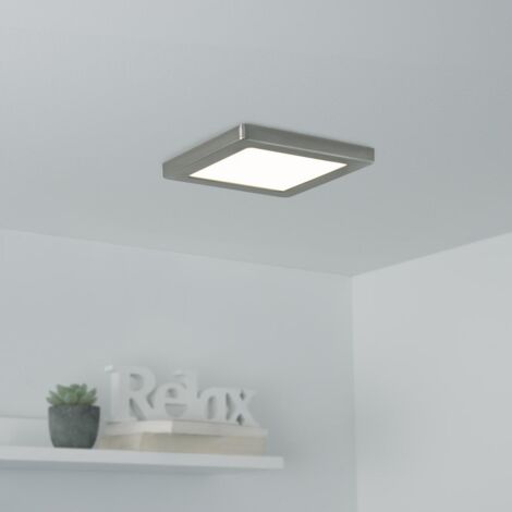 CCT LED Ein-Aufbaustrahler eckig silber 3000/4000/6000K silberfarbiger Abdeckring - Ausführung: 12W 165x165mm