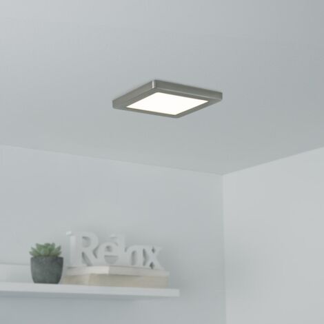 CCT LED Ein-Aufbaustrahler eckig silber 3000/4000/6000K silberfarbiger Abdeckring - Ausführung: 6W 140x140mm