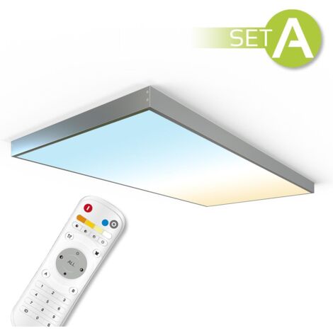 CCT LED Panel 120x60cm Aufbauset 60W 3000K-6000K inkl. Fernbedienung und Aufbaurahmen