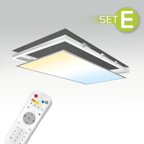 CCT LED Panel 120x60cm Einbauset 60W 3000K-6000K inkl. Fernbedienung und Einbaurahmen