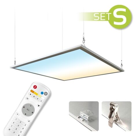CCT LED Panel 60x60cm Spezialmontageset 36W 3000K-6000K inkl. Fernbedienung, Seilabhängung und Halter