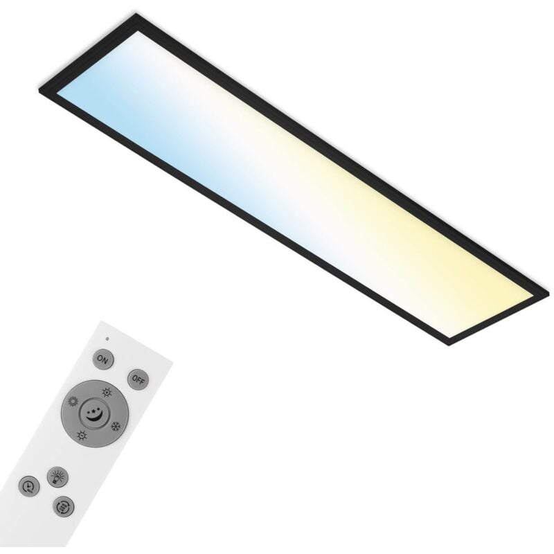 Cct led Panel Brilo ner leuchten piatto s, 28 w, 3000 lm, IP20, noir, plastique-métal, intensité lumineuse variable, cct, 100 x 25 x 6,6 cm