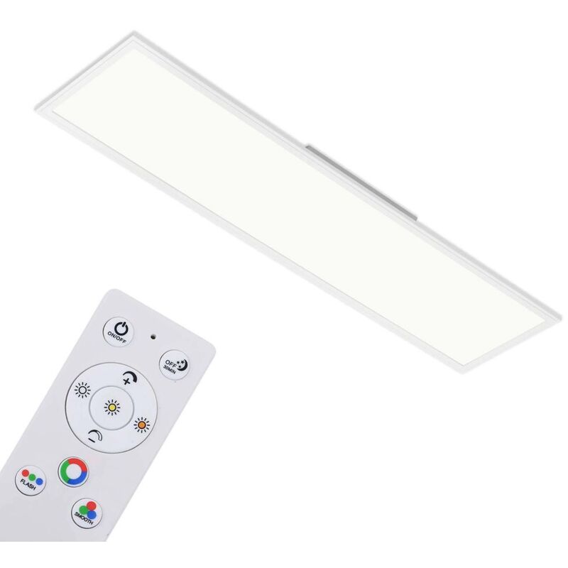 Cct Panneau led Briloner leuchten colour, 42 w, 4100 lm, IP20, blanc, plastique-métal, dimmable, avec télécommande, cct, 119,5 x 29,5 x 5 cm Cct Panneau led Briloner leuchten colour, 42 w, 4100 lm, IP20, blanc, plastique-métal, dimmable, avec télécommande, cct, 119,5 x 29,5 x 5 cm