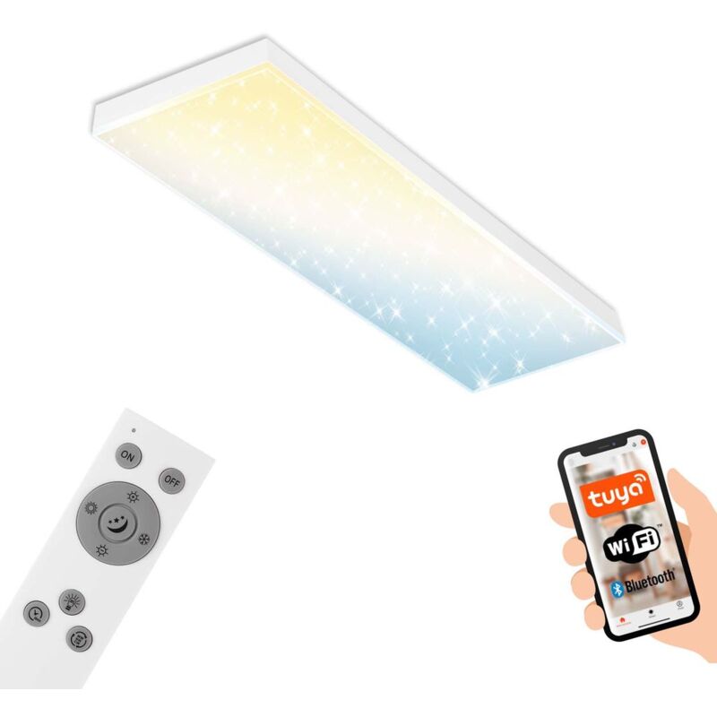 Cct Panneau led Briloner leuchten frameless s, 28 w, 3000 lm, IP20, blanc, plastique-métal, intensité lumineuse variable, cct, 100 x 25 x 7,8 cm