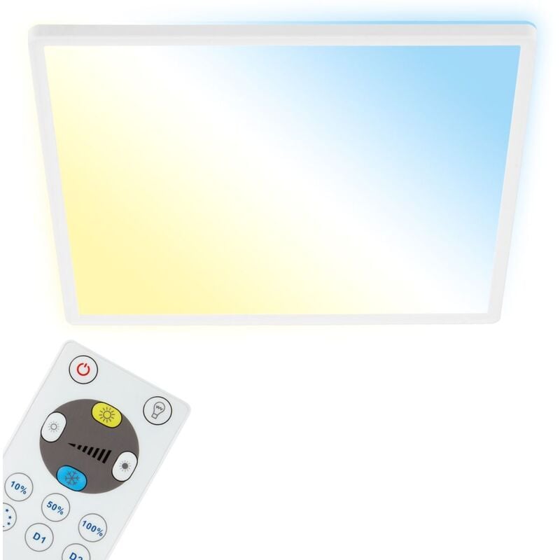 Cct Panneau led Briloner leuchten slim, 22 w, 3000 lm, IP20, blanc, plastique, dimmable, avec télécommande, cct, 42 x 42 x 2,8 cm