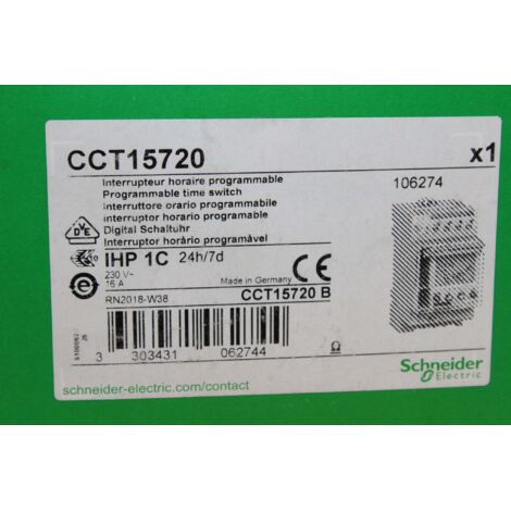 CCT15720 SCHNEIDER INTERRUPTEUR HORAIRE 24h/7j IHP 1C