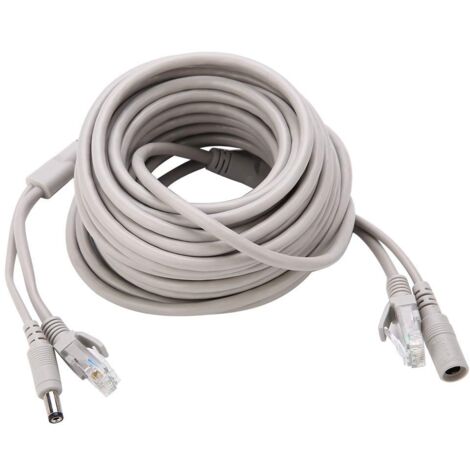 CCTV-Kabel, 15 m AHD-Video-Stromkabel für CCTV-Sicherheitskamera-Überwachungssystem, 2,1 mm DC-Stromanschluss