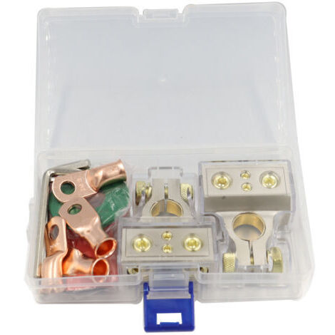 CCYKXA 1 paio di terminali per batteria auto, kit di connettori per terminali batteria auto, terminale batteria positivo e negativo con custodia trasparente resistente e impermeabile