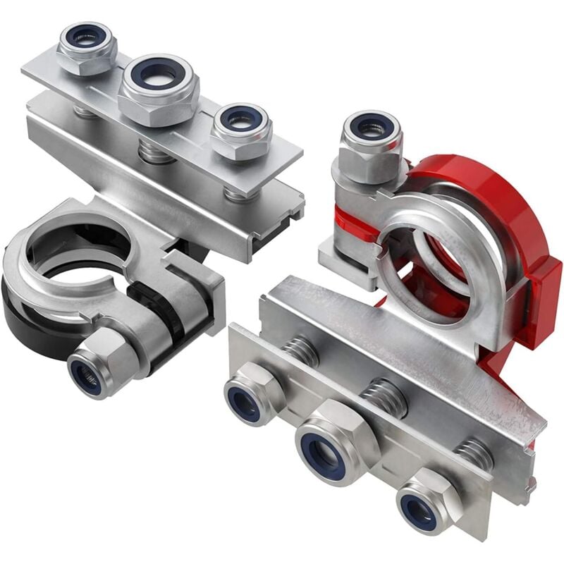 Ccykxa - 1 Pair) Battery Terminal Connector, 12V 3 Way Leisure Battery Top Post, for Car, Van, Caravan, Motorhome