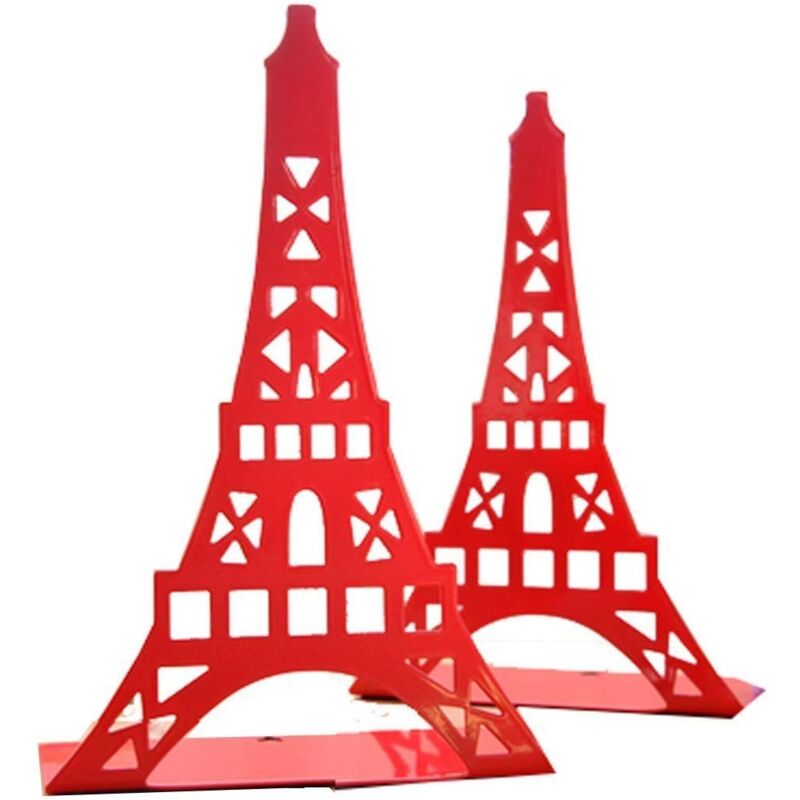 Ccykxa - 1 paire Red de serre livres décoratifs en forme de tour Eiffel, en métal - Pour étagère, bureau