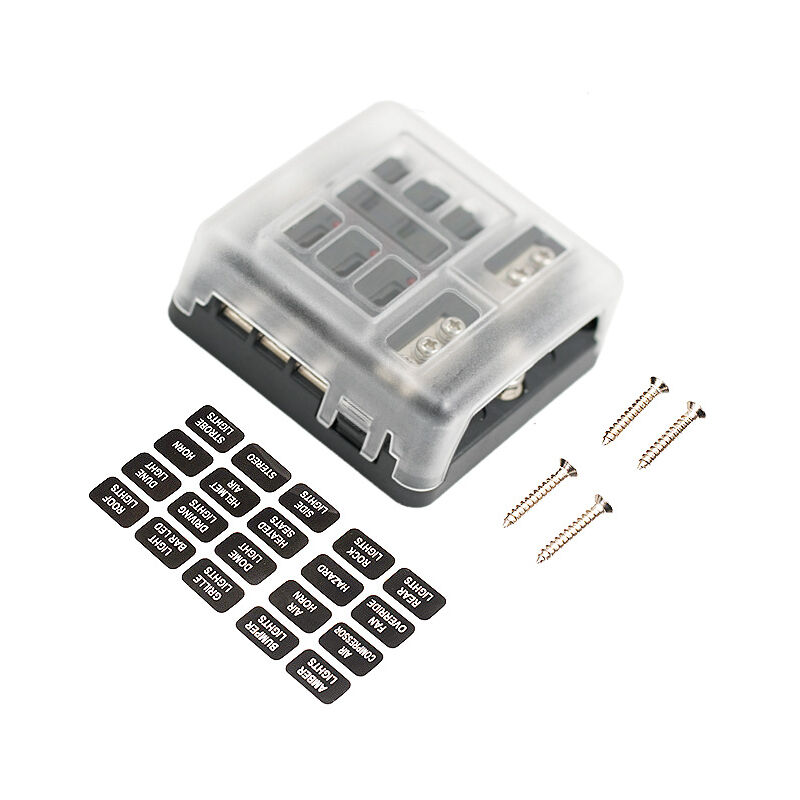 Ccykxa - 1 Pièce 6 Voies dc 12V-24V Lame Fusible Porte-Boîte Fusible Bloc avec Couvercle De Protection D'indicateur led pour Automobile Voiture