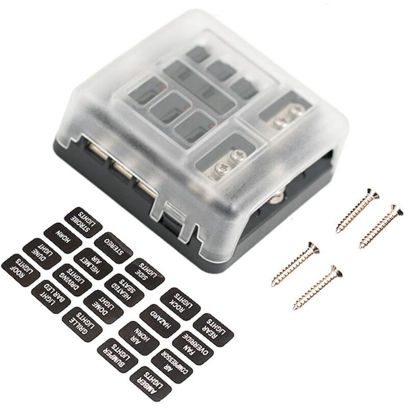 Ccykxa - 1 Piece 6 Way dc 12V-24V Blade Fuse Box Holder Fuse Block with led Indicator Protective Cover for Automotive Car Boat Marine Trike