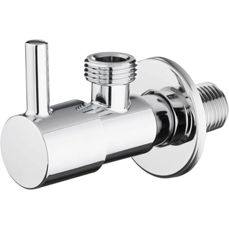 CCYKXA 1 piece angle valve regulator with handle, shut-off valve (1/2"  1/2") for kitchen and bathroom, chrome-plated