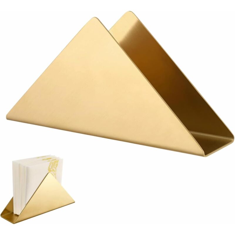 CCYKXA 1 Porte-Serviettes En Acier Inoxydable Doré Pour Table Porte-Serviette Triangulaire Minimaliste En Métal Distributeur De Mouchoirs Autonome