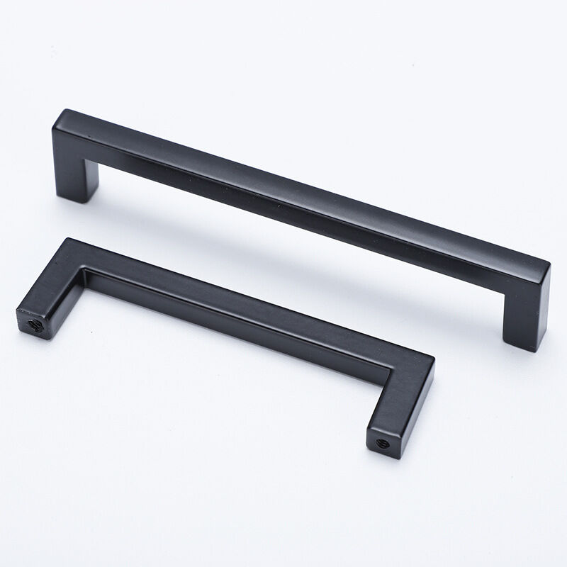 10 Pièces Poignée de Meuble Cuisine Entraxe 160mm, Poignet de Porte Cuisine Meuble Noir avec 4 Poignée Autocollante, Poignée en Acier Inoxydable,