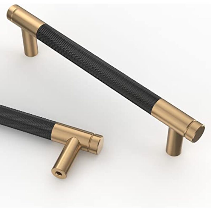 CCYKXA 10 Pièces Poignee de Meuble Cuisine Noirdoré 128mm Alliage de Or Poignées Meubles avec Vis, pour Bureaux, Tiroirs, Armoires