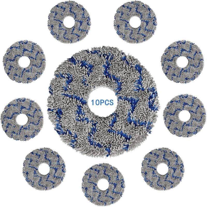 10 pièces) Tampons de vadrouille lavables et réutilisables pour ecovacs deebot X1 omni/ X1 pro omni/ X1 turbo/ X1 PLUS/T10 omni/ T10 turbo, lingettes