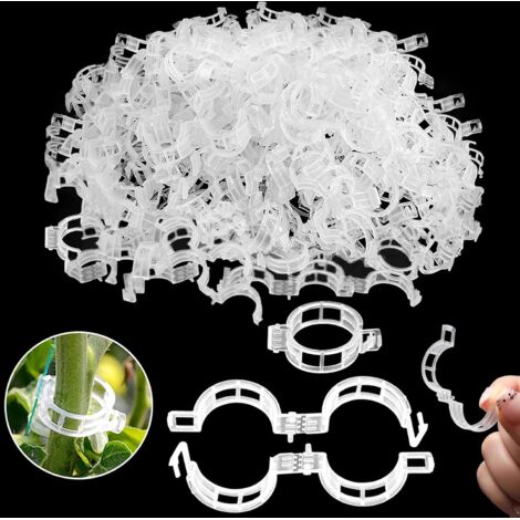 CCYKXA 100 Pieces Plant Support Clips, Reusable Tomato Clips for Climbing Plants, Garden Clips for Fixing Roses, Tomatoes