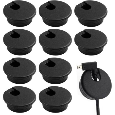 CCYKXA 10er-Packung Schreibtischdurchführungen, 35 mm Schreibtischkabeldurchführung, ideale Lösung für Büro und Zuhause, Tischkabel mit Lochsäge, Kabelmanagement und Schreibtischkabelabdeckung (35 mm,
