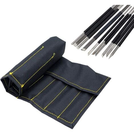 CCYKXA 10PCS Outil de Sculpture sur Pierre Ligne Noire en Acier au Carbone Haute Ensemble de l'outil de Gravure