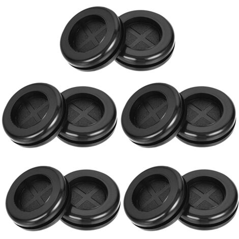 CCYKXA 10pcs sourcing map Rubber Grommet Round Double Sided Support Diameter 20mm Rubber Cable Grommet Protection