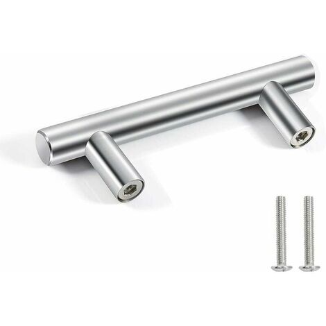 CCYKXA 10x Poignées- Argent et Entraxe 96mm de Porte en Acier Inoxydable Poignees Meubles Placard avec Vis