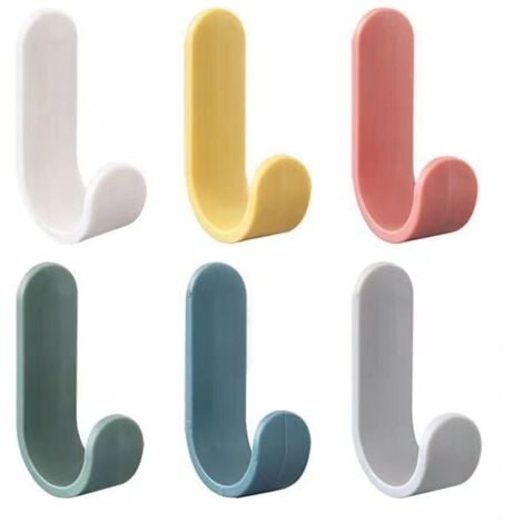 CCYKXA 12 Pieces Colorful Self Adhesive Hooks, Self Adhesive Wall Hooks for Bathroom Toilet Towel Holder Kitchen Office Coat Racks Kids Towel Hooks