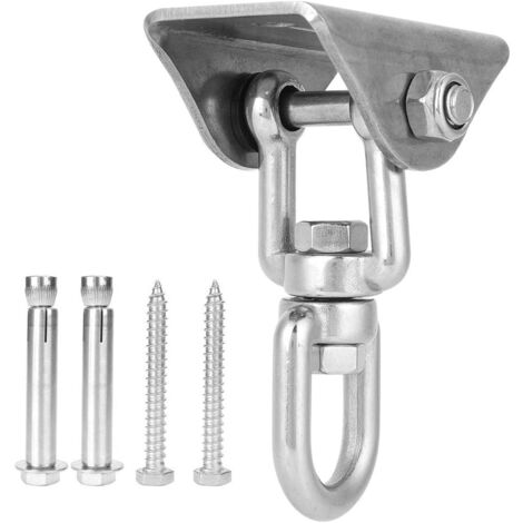 CCYKXA   (12,3 × 9,5 × 3,5 cm) Kit para colgar hamacas, capacidad de 457 kg, acero inoxidable, rotación de 360°, ganchos ultrarresistentes, placa fija, accesorio para colgar sillas de techo, yoga y si