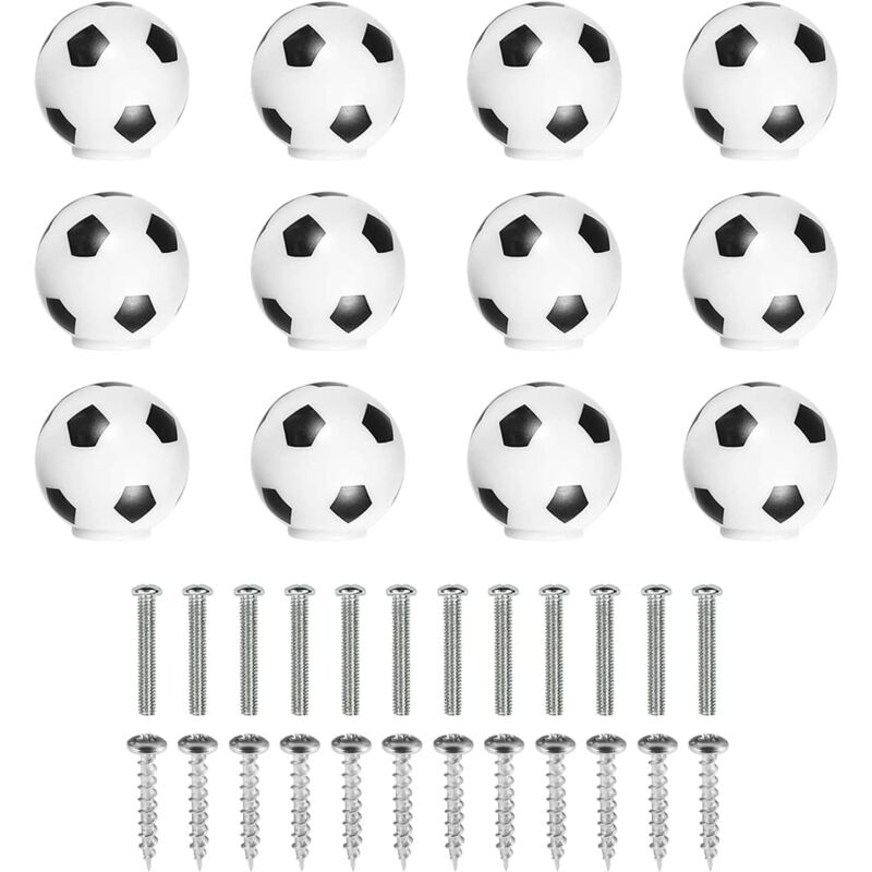 12PCS bouton de meuble,bouton de football enfant,poignée de meuble pour tiroir,armoire et penderie - Ccykxa