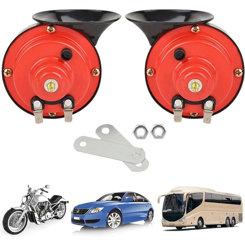 Ccykxa - 12V Truck Horn Loud Train Horn Car Loud 110db, Snail Shape Car Horn Loud Sound Powerful Loud Speaker for Car, Truck, Motorcycle (1 Pair)