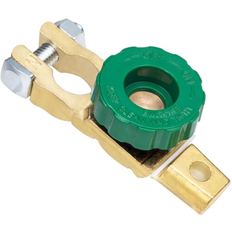 Ccykxa - 12V/24V Battery Cut Off Switch Car Battery Disconnect Switches Battery Connector with Green Button